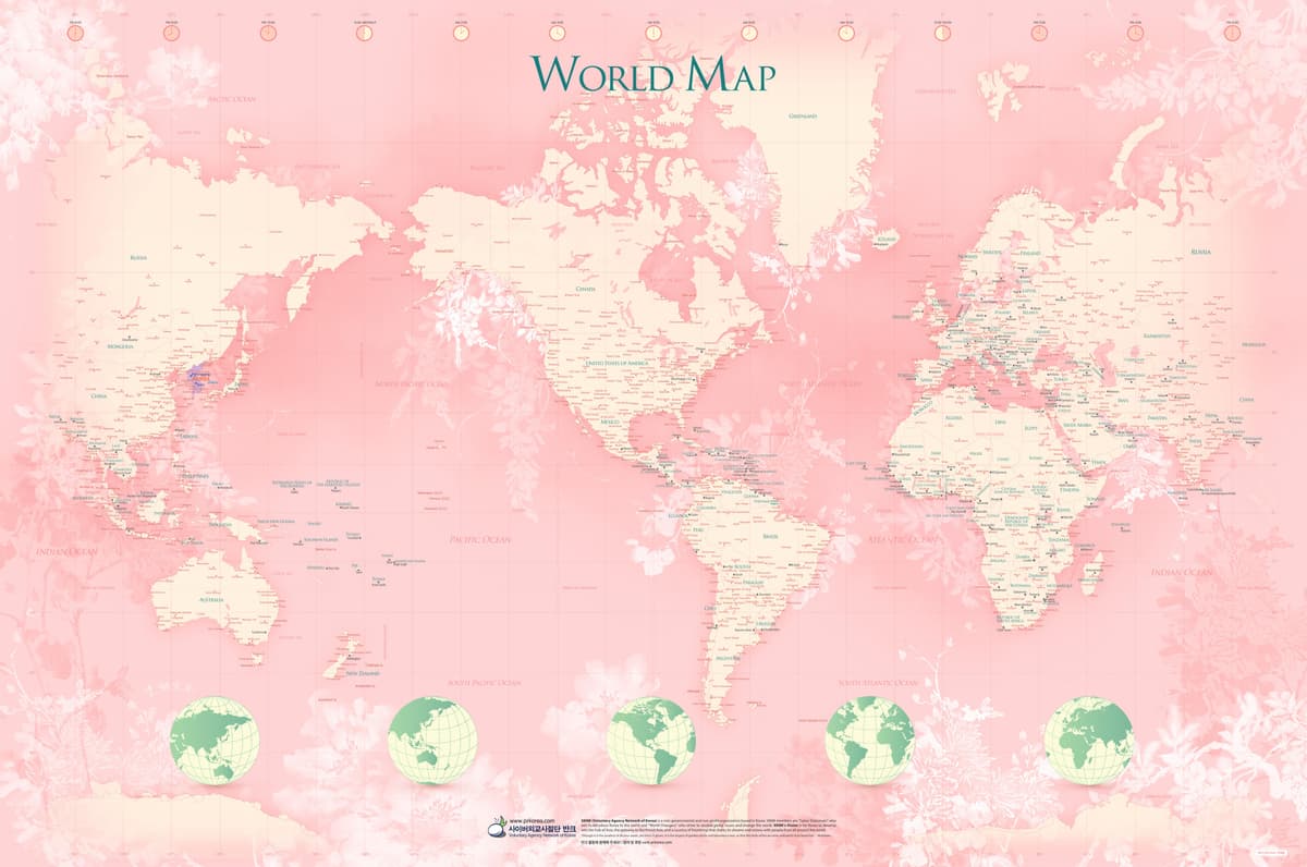 Americas-Centered World Map (2016). This is a promotional world map that places the Americas at the center of the map.